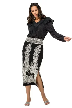 Caroline Biss Tops*1680-10 / Body Met Broderie En Schoudereffect