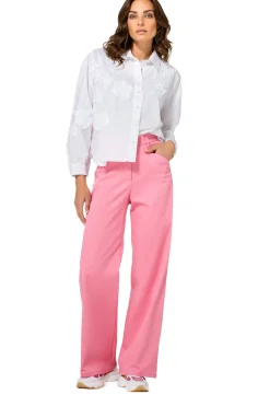 Caroline Biss Broeken*1579-71 / Comfortabele Broek In Katoen, Wijd Been, Normal Waist