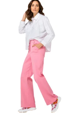 Caroline Biss Broeken*1579-71 / Comfortabele Broek In Katoen, Wijd Been, Normal Waist