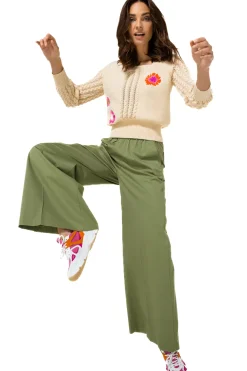 Caroline Biss Broeken*1569-60 / Comfortabele Wijde Broek In Katoen, Normal Waist