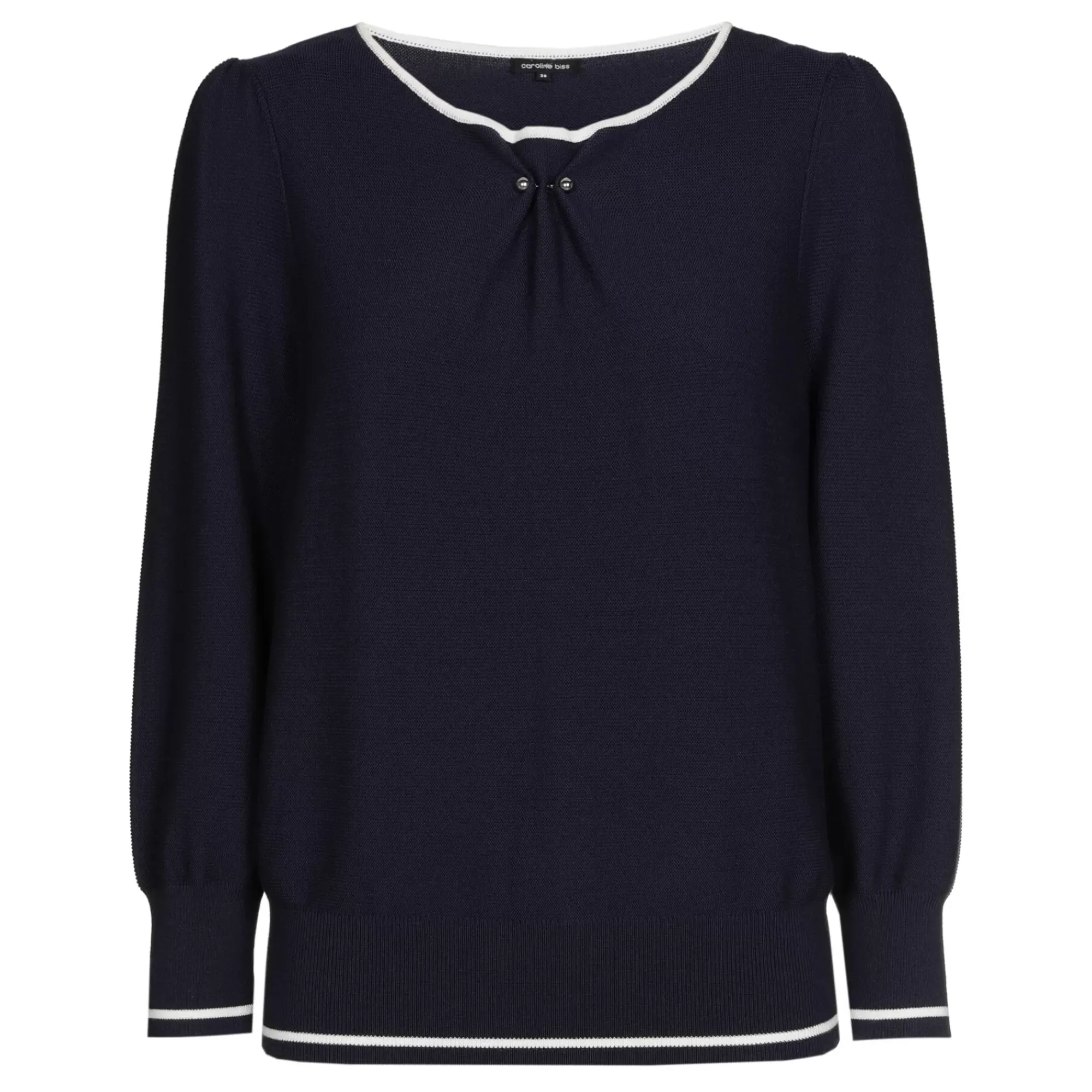 Caroline Biss Pulls*1248-21 / Fijn Gebreide Bicolor Pull