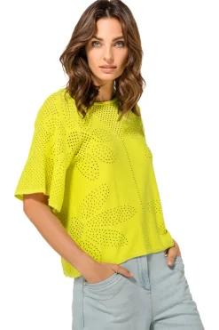 Caroline Biss Pulls*1249-80 / Fijn Gebreide Pull Met Bloemeffect
