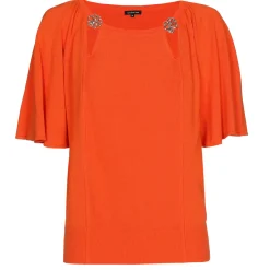 Caroline Biss Pulls*1258-53 / Fijn Gebreide Pull Met Fantasiemouw