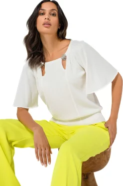 Caroline Biss Pulls*1258-91 / Fijn Gebreide Pull Met Fantasiemouw