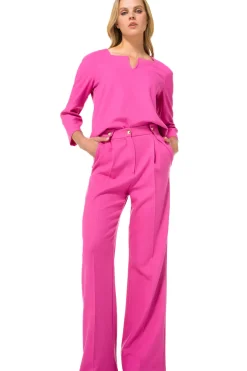 Caroline Biss Broeken*1582-73 / Geklede Comfortabele Broek, Recht Been, Mid Waist