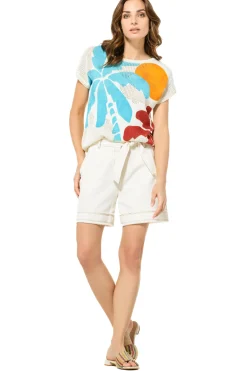 Caroline Biss Pulls*3202-89 / Half Doorzichtige Gebreide Zomerse Pull