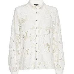 Caroline Biss Tops*1606-91 / Halfdoorzichtige Katoenen Bloes Met Broderie