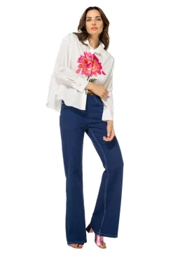 Caroline Biss Tops*1669-69 / Katoenen Hemd Met Broderie