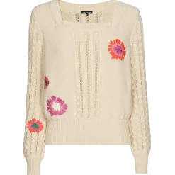 Caroline Biss Pulls*1222-34 / Katoenen Pull Met Broderie