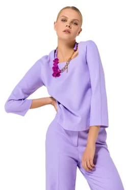 Caroline Biss Tops*1681-46 / Korte Rechte Comfortabele Citylook Top