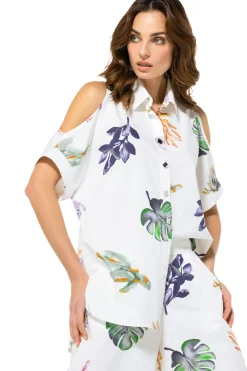 Caroline Biss Tops*3682-69 / Lange Chemise Met Schoudereffect