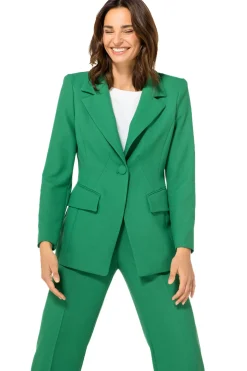 Caroline Biss Vesten*1823-62 / Licht Aansluitende Comfortabele Lange Citylook Blazer
