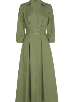 Caroline Biss Jurken*1167-60 / Licht Aansluitende Midi Jurk Met Stretch