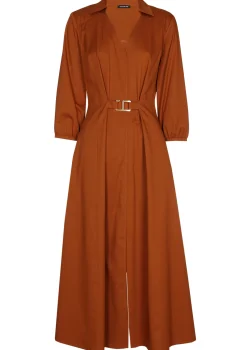 Caroline Biss Jurken*1167-35 / Licht Aansluitende Midi Jurk Met Stretch