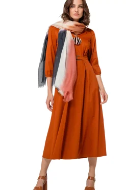 Caroline Biss Jurken*1167-35 / Licht Aansluitende Midi Jurk Met Stretch