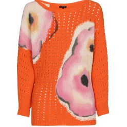 Caroline Biss Pulls*1280-69 / Los Gebreide Lange Pull Met Opdruk