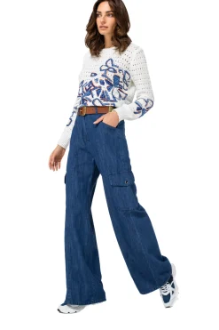 Caroline Biss Pulls*1289-29 / Los Gebreide Pull Met Print