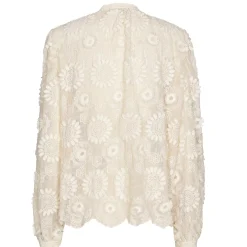 Caroline Biss Tops*1605-34 / Rechtvallende Bloes In Stretch Tulle Met Broderie