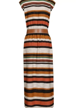 Caroline Biss Jurken*1155-39 / Rechtvallende Comfortabele Midi Jurk