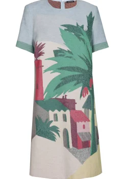 Caroline Biss Jurken*1152-69 / Rechtvallende Jurk In Katoen Met Allover Print