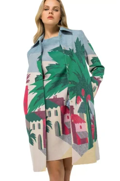 Caroline Biss Jurken*1152-69 / Rechtvallende Jurk In Katoen Met Allover Print
