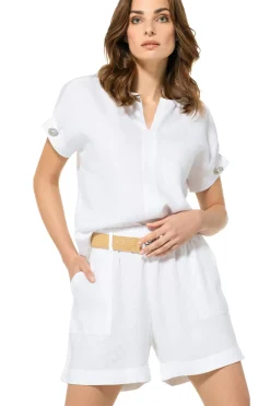 Caroline Biss Tops*3668-90 / Rechtvallende Linnen Top