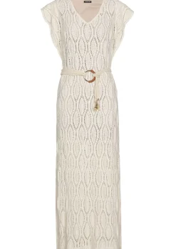 Caroline Biss Jurken*1140-34 / Rechtvallende Midi Jurk In Crochet