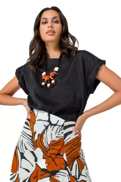 Caroline Biss Tops*1627-10 / Rechtvallende Top Met Mouweffect