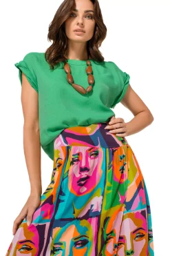 Caroline Biss Tops*1627-63 / Rechtvallende Top Met Mouweffect
