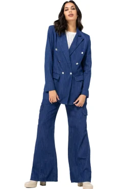 Caroline Biss Broeken*1512-24 / Soepelvallende Cargojeans, Wijd Been, Normal Waist