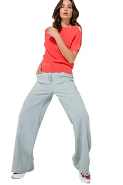 Caroline Biss Broeken*1525-25 / Soepelvallende Jeans, Wijd Been, High Waist