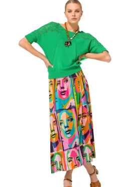 Caroline Biss Rokken*1702-79 / Soepelvallende Midirok Pop-Art
