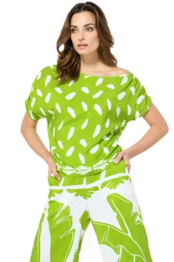 Caroline Biss Tops*3656-79 / Soepelvallende Off-Shoulder Top
