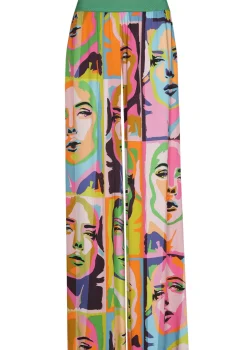 Caroline Biss Broeken*1542-79 / Soepelvallende Palazzobroek, Normal Waist, Pop-Art Print