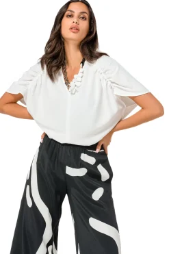 Caroline Biss Tops*1691-91 / Soepelvallende Rechte Bloes Met Mouweffect