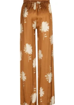 Caroline Biss Broeken*1576-32 / Soepelvallende Shiny Broek, Wijd Been, Normal Waist