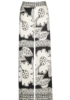 Caroline Biss Broeken*1560-19 / Soepelvallende Shiny Broek, Rechtbeen, Normal Waist