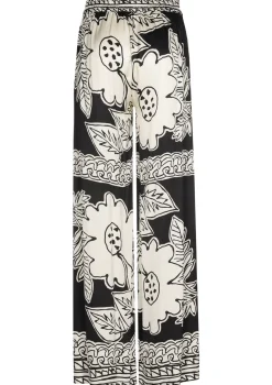 Caroline Biss Broeken*1560-19 / Soepelvallende Shiny Broek, Rechtbeen, Normal Waist