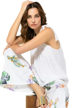 Caroline Biss Tops*3671-90 / Zomerse Losvallende Lange Top